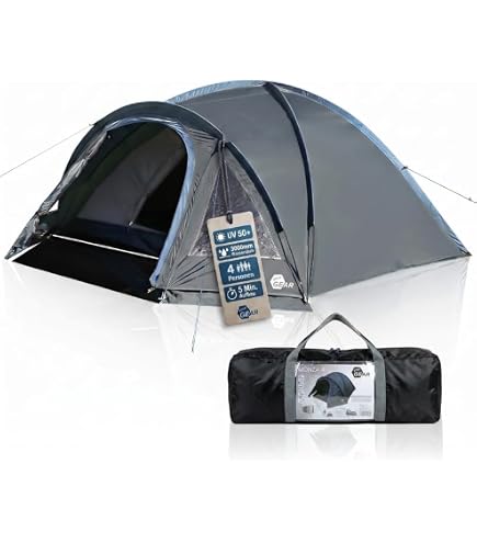 Decathlon Quechua MH100 Outdoor Waterproof Family Camping Tent 3 People Off-White Sports & Outdoors