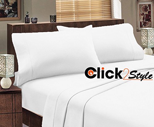 Eirene Threadz très profond Couleur Blanc King Drap-housse 180tc Luxe Percale de qualité