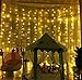 Produktbild Xmas Candy String Light 20 Meter 200 LEDs Fenster Curtain Wedding Party Halloween Christmas Garten Zimmer Outdoor Indoor Wall Dekorationen (warm weiß, 8 Modi, Tail Stecker)