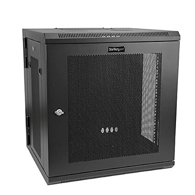 StarTech.com RK12WALHM Rack serveur 12U à montage mural/Boîtier armoire serveur à charnières/Jusqu'à 43,1 cm de profondeur Noir