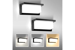 CHENBEN Aplique Pared Exterior/interior, 18W Lámpara de Pared LED Impermeable IP65 Luz de Aluminio Iluminación 3000K 4000K 6000K para la decoración de paredes interior, jardines, patios, garajes,2 pcs
