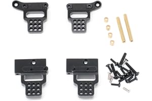 ZLIT Lot de 4 supports d'amortisseurs avant et arrière en alliage d'aluminium pour traxxas 1/18 TRX-4M RC Crawler Noir