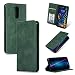 Produktbild Fitmore Kompatibel mit LG K40 Hülle, Premium PU Leder etui Schutzhülle Ledertasche mit Kartenslot, Slim Flip Case Cover für LG K40 (Grün)