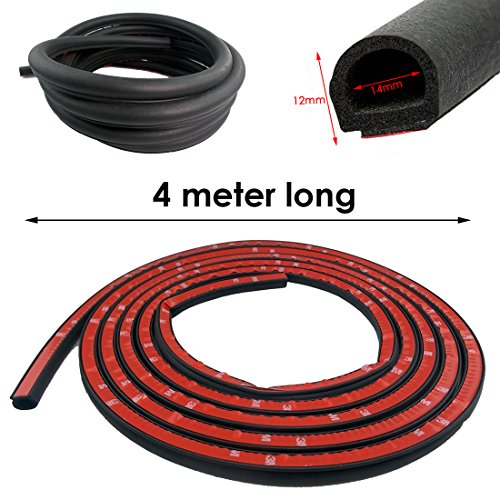JJOnlineStore - Interior and Exterior Type D Seal Strip [PVC rubber] for cars, vans and trucks, for doors, bonnet and boot, 4 m