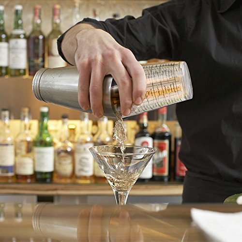 Homdox 400 ml Edelstahl und Glas Cocktail Shaker, Martini/Boston/Helfen/Whisky/Barkeeper Shaker, Messbecher Drink mischen - 2