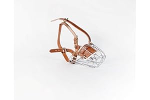 CHAMP. FOR L&J PETS UK Bozal de alambre de metal para perros Collie Greyhound y perros similares (3D, plata/marrón)