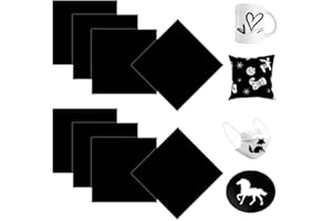 Occzin Infusible Transfer Ink Sheets 8 Stück/Set Schwarz Infusible Ink Folie, 30.5x30.5cm Sublimation Papier Sublimationstintenblatt für Wärmepressmaschine für for DIY T-Shirt, Tasse, Canvas Tote