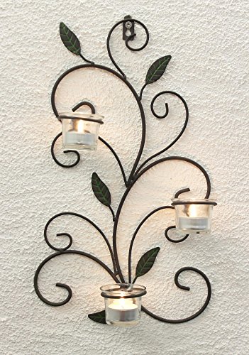 DanDiBo Wandteelichthalter 131004 Teelichthalter aus Metall 45 cm Wandleuchter Kerzenhalter - 2