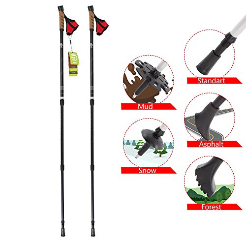 Nordic Walking Stöcke Classic Teleskop Verstellbar inkl. Nordic Walking App Wanderstöcke mit Anti-Shock Dämpfung - 3