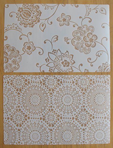 Bada Bing 6er Set Tischset transparent klar weiß Blume Spitze 2fach sort. durchsichtig abwaschbar - 2