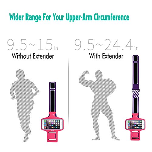 EOTW Brazalete deportivo iphone 6 plus de Neopreno Antideslizante con un bolsillo para tarjetas  llaves  dinero y auriculares  Brazalete movil Ajustable   Prueba de Sudor perfecto para Running F  tbol Pesca Gimnasio Bicicleta Waveboard  Fuchsia 5 5 pulgadas 