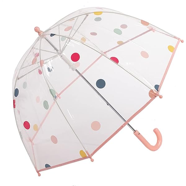 Parapluie Enfant Transparent SMARTBULLE - Licorne, Bordure Fluorescente, 71cm, Résistant Au Vent