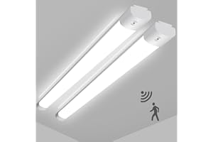 ‎LEOEU 2 Stück 20W LED Feuchtraumleuchte mit Bewegungsmelder, 2200LM 60CM LED Röhre, IP65 Wasserdicht Kellerleuchte, Deckenlampe mit Bewegungsmelder für Büro Flur Treppe Garage Abstellraum, 4000K