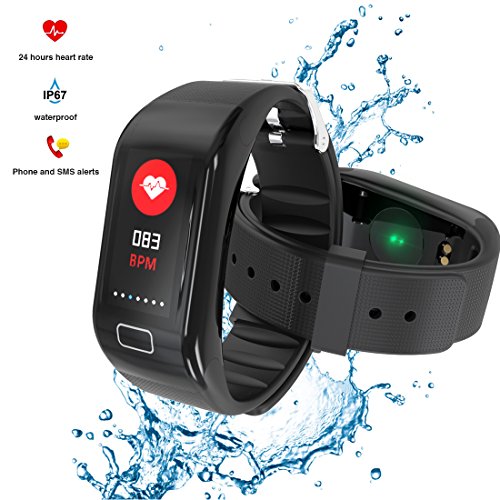 Montre Connectée, Podomètre, Smart Bracelet, Fitness tracker, Tracker d'Activité, Moniteur de Fréquence Cardiaque Bluetooth /Step Tracker/Compteur de Calories pour Android et iOS Smartphone- iPosible