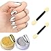 CINEEN 2 Box Mirror Nail Glitter Powder, Gold Silver Pigment Powder Nail Art Chrome, Shinning Nail Mirror Powder, Glitter Dust Powder Tip Decoration Nails Art, Beauty Makeup Cosmetics Tools Kit with 2Pcs Sponge Stick