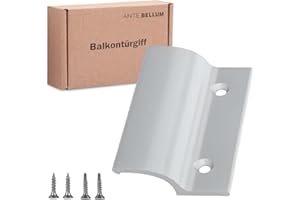Ante bellum Balkontürgriff – Strapazierfähig Türgriff für Außen mit Abdeckkappe, Wetterbeständig, Kunststoffgriff für Balkon-, Terrassen- und Fliegengittertüren, Einfache Montage (Verkehrsweiß)