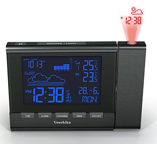 Youshiko Weather Station ( Premium Quality / LCD HD Display / Official UK Version Radio Control ) Projection Alarm Clock… - Image 7