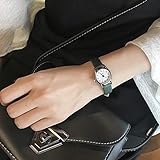 Zxzays Kleines Zifferblatt Kurze Frauen Uhren Version Quartz Frau Uhr Damen Retro Armbanduhren Lederband, grün