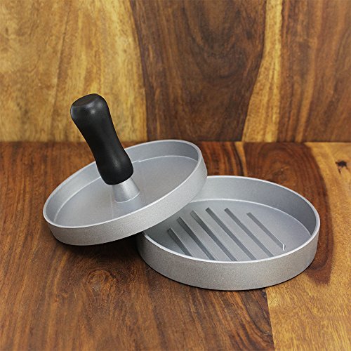COM-FOUR® Hamburgerpresse aus Druckguss-Aluminium, ca.12 x 8,5 cm - 8
