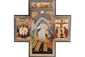 Biblegifts God the Father Cross Shaped Gold/Silver Metallic Picture Hanging Icon Style 6" x 6"