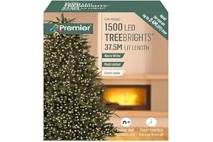 Premier Decorations - 1500 Multi Action TreeBrights LED Lights with Timer - Warm White, JNS_447239