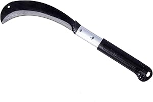 LJXQUISITE Clearing Faucille d'herbe en acier, jardinage, lame en acier au manganèse japonais, faucille en forme de demi-lune, polyvalente, mauvaises herbes, herbe, faucille et agriculture professionnelle,