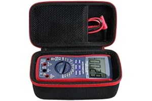 Khanka Hard Case For AstroAI Digital Multimeter TRMS 6000 Counts Volt Meter Manual and Auto Ranging Measures Voltage Tester.(Case for TRMS 6000, Red zipper)