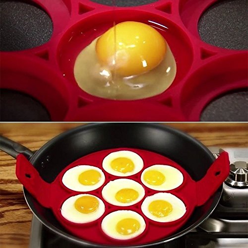 Nonstick Silikon Ei Ring Pfannkuchen Form,Kyerivs Fantastic Fast&Einfache Möglichkeit Perfekte Pancakes - 4