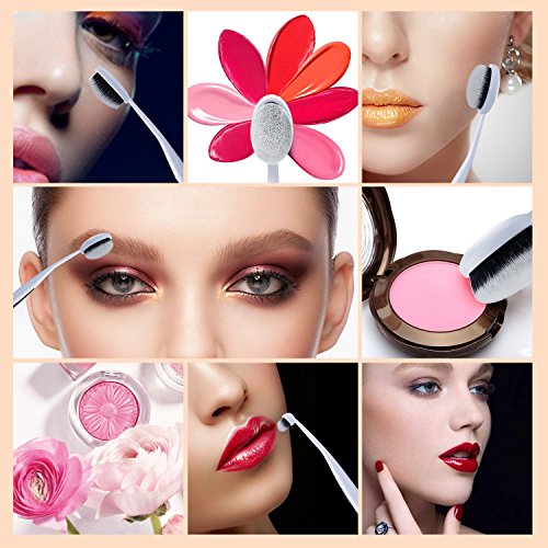 Make Up Pinsel Set MYCARBON Zahnbürste Pinselset Vegan Oval Brush wie Echthaarpinsel Sparsam Auftragen Schminkpinsel Kosmetikpinsel für Profi Cosmetics Concealer Puderpinsel Foundation - 5
