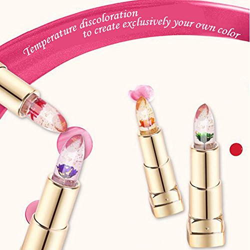 Wasserdicht Jelly Lippenstift, NNIUK Lippenstifte Flower Beauty Make-up anhaltendes Finish Lip Gloss - 4