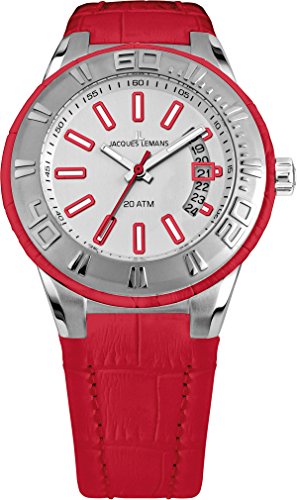 Jacques Lemans Unisex-Armbanduhr Miami Analog Quarz Leder 1-1771E Jacques Lemans Unisex-Armbanduhr Miami Analog Quarz Leder 1-1771E