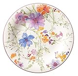 Runder Frühstücksteller mit verspieltem Blumendekor, Idealer Begleiter für die klassische Kaffee- oder Frühstückstafel