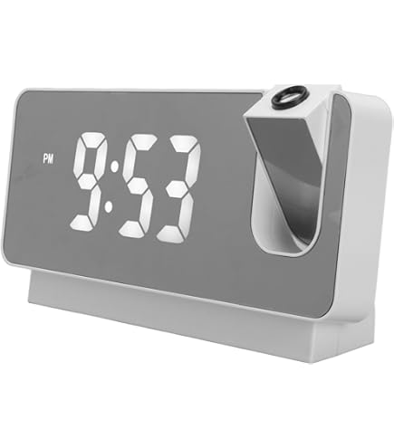 Digitale led-projectiewekker, tafelklok, slaapkamer, nachtkastje, slaaptimer, grote plafondklok met temperatuur-tijd-datumweergave voor volwassenen en kinderen