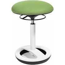 Tabouret Bureau Ergonomique Topstar Bob - Aluminium Blanc - Assise Mobile - Réglable 44-57 Cm
