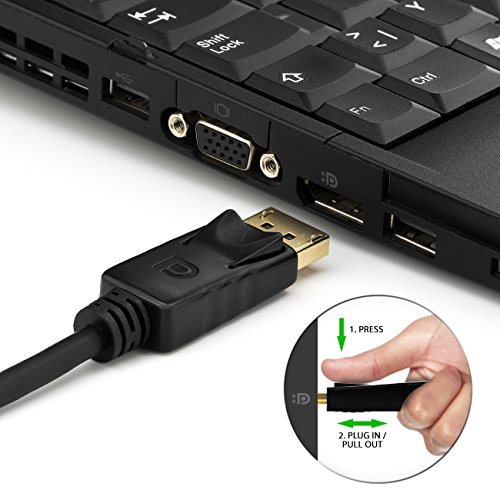 deleyCON 1m DisplayPort zu HDMI Kabel – High Speed 4k UHD / FullHD 1080p / 3D / HDCP / Audioübertragung – DP Stecker auf HDMI Stecker Adapterkabel – Schwarz - 6