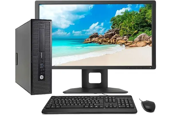 HP EliteDesk 800 G1 - Ordenador de sobremesa + TFT 23'' (Intel Core i5-4570, 3.2 GHz, 16GB de RAM, Disco SSD 240GB + 500GB HDD, WiFi PCI, Windows 11 Pro 64 bits) (Reacondicionado) (con Periféricos)