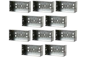 BINOA Pack of 10 Double Metal Back Box 35mm Deep Socket Switch Backbox