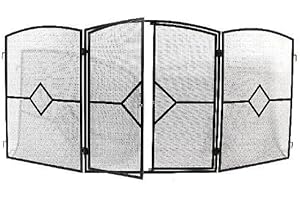 INGLENOOK Heavy Duty Deluxe Stove Fire Guard Twin Front Opening Screen Fireside Fireplace Safety