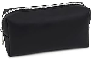 FASHIONSTATIONERY.COM Fashion Stationery Pencil Case for Girls Teenagers Black Pencil Cases for Secondary School Supplies or College Stationary Storage for Travel Toiletry Bag or Cosmetic Case