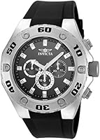 Invicta Men's Montre &agrave; Quartz, cadran noir et bracelet en polyur&eacute;thane noir - 21563