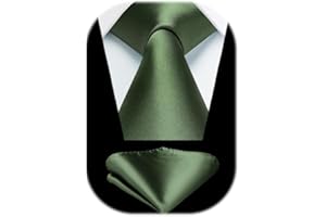 HISDERN Corbata y Pañuelo Hombre Diversidad de Colores Corbata de Color Solido y Pañuelo de Bolsillo para Business Fiesta Oficina Boda Regalo de Hombre