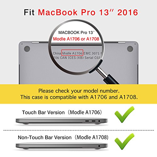 MoKo H  lle f  r MacBook Pro 13 2016 - Schlank Matte Harte PC Schale Sch  tzh  lle Case Cover Etui f  r das neue Apple MacBook Pro 13 Zoll A1706   A17