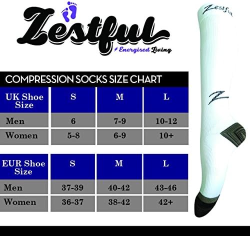 ZESTFUL Medical Compression Socks 20-30 mmHg Men And Women - For Running, DVT, Flight Travel, Nurses, Poor Circulation, Leg Fatigue, Plantar Fasciitis. Use In Spartan Race, Marathon, Triathlon.
