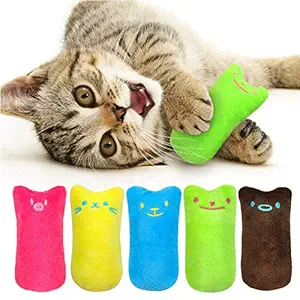 Legendog 5Pcs Catnip Filled Cartoon Expression Bite Resistant Cat Chew Toy (5Pcs Catnip Toys)