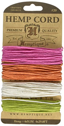 Hemptique 20 kg, mittlere Stärke, Hanfschnur, 4 Stück, Sizzle/Multi),