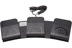 PUSOKEI Potrójny Pedał Przełącznika Nożnego USB PC, Przełącznik Fotoelektryczny Pedały Klawiatury USB Przełączniki Nożne, Przewodowy Klawisz USB 3 Program z Trzema Przyciskami Klawiatura Komputerowa Mysz Peda