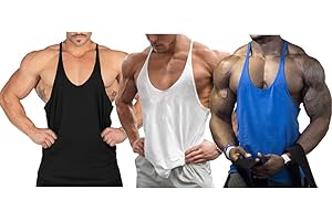 Ychnaim Męska kamizelka sportowa typu "Muscle Gym String", do treningu, kulturystyki, bawełna