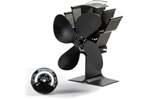 Globe Fire Kaminofen-Ventilator ohne Strom - Ofenventilator aus Metall - Stromlose Warmluftverteilung für Holzofen