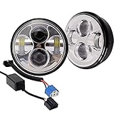  5.75\"pulgadas LED Halo faros para Jeep Wrangler, CREE LED Chip, 40W 6500kHi / Lo haz con halo anillo Angel Ojos