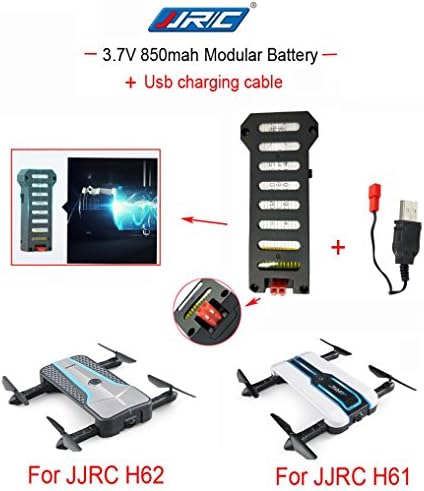 Diadia 3.7V 850MAH Modular Lithium Battery & USB Charging for JJRC H61 Follower New Generation Optical Flow Folding Drone